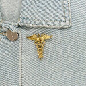 ✨Staff of Hermes Caduceus Medical Doctor Symbol of Medicine Snakes Wing Broch✨
